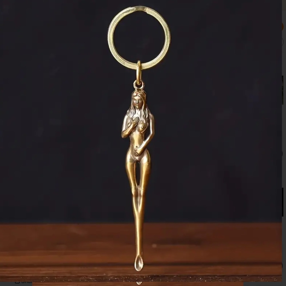 Vintage snuff spoon key chain